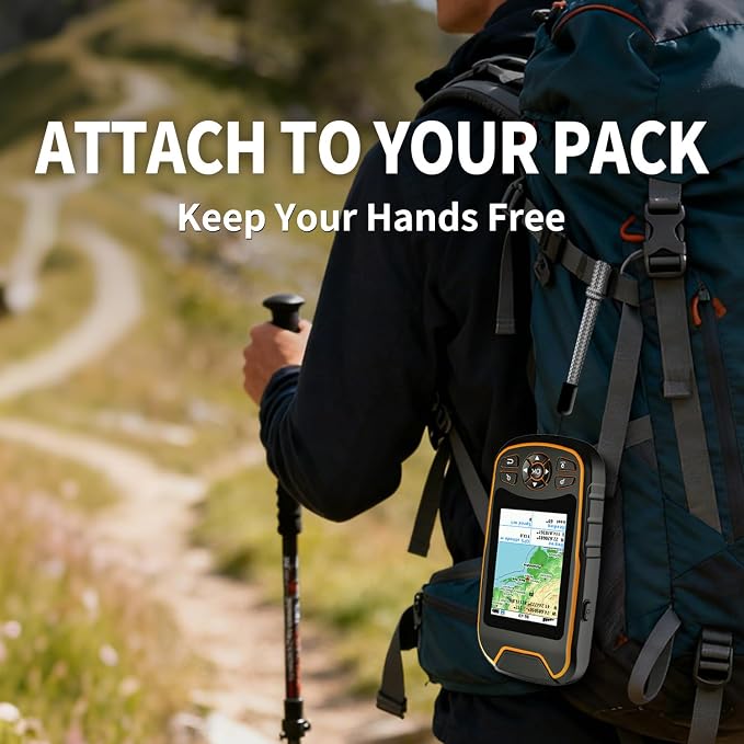 Handheld GPS for Hiking, Rugged and Waterproof Handheld GPS Navigator, 3.2" Sunlight Readable Screen, Compact Satellite Handheld GPS with USA Topo Map, Multi-GNSS Support, Extra Battery Life - Image 7
