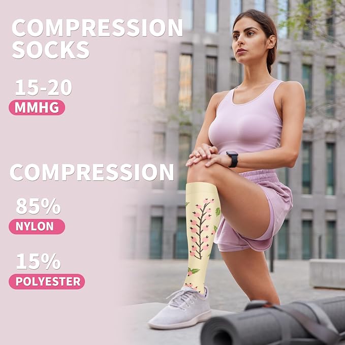Sooverki Compression Socks for Women & Men 6 Pairs is Best Supportive Knee High Stockings for Circulation, Travel, Nurses - Image 3