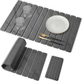2 PCS Extra Large Stone Dish Drying Mat for Kitchen Counter, 28"×16" Marble Dish Drying Mat with 8"x 4" Coasters, Non - Slip Collapsible Absorbent Mat for Multi - Purpose, Match Any Countertop by tdcokhe