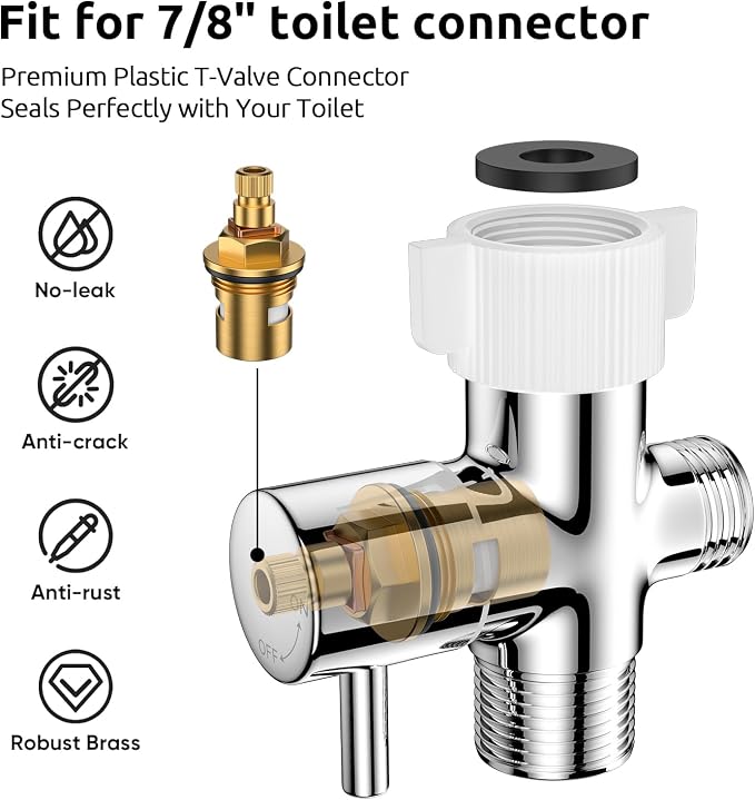 Arofa Hands-Free Bidet Sprayer, Dual Control Mode Bidet Attachment | Adjustabel Water Pressure, Hands-Free Operation, Leak-Free Hose, Fits Two-Piece Toilets, Feminine/Baby/Pet Wash, Easy Install - Image 5