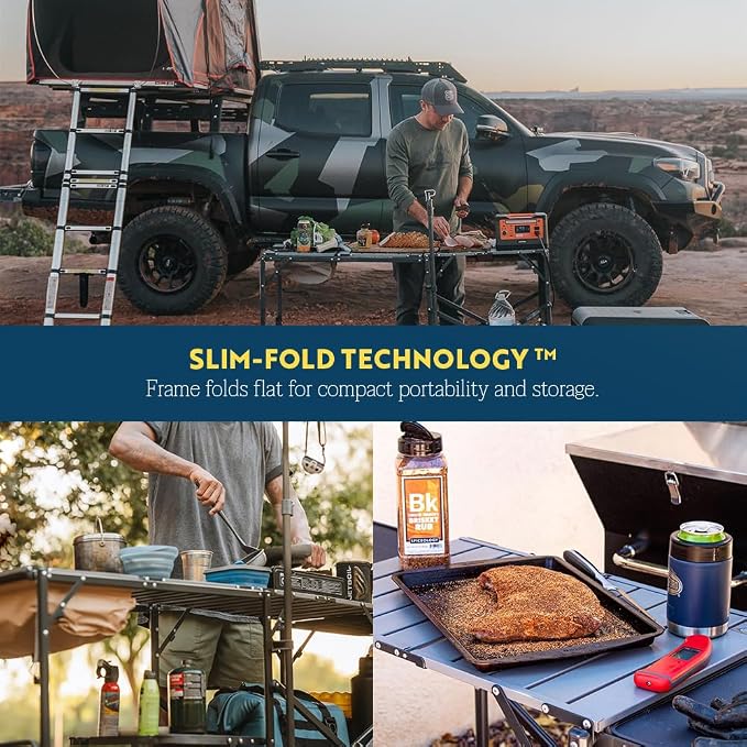 GCI OUTDOOR Master Cook Station | Portable Folding Kitchen Table with Soft Shell Sink, Heat Resistant Tabletop & Telescoping Lanter Pole, Perfect for Camping Trips - Image 4