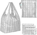 Bumkins Reusable Grocery Shopping Tote Bag for Women, Large Boho Style with Handles, Foldable, Washable, Shoulder Straps by Bumkins