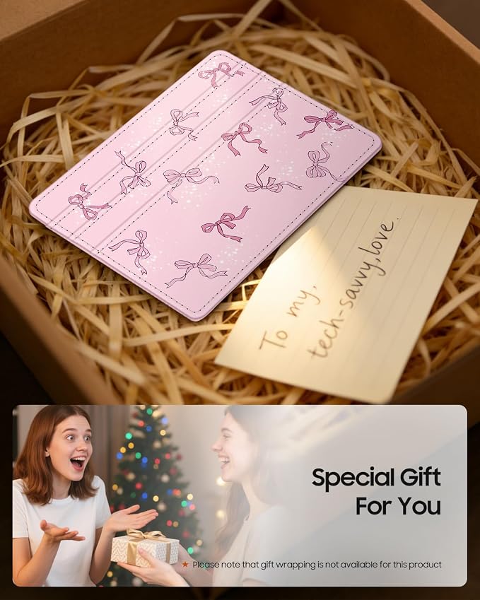 FINTIE Slim Minimalist Front Pocket Wallet RFID Blocking Credit Card Holder | Card Cases with ID Window for Men Women, pink bow - Image 8