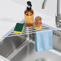 HANZENMA Triangular Sink Rack, Multi-Functional Rack Above the countertop, Foldable Sink Drying mat, Heat-Resistant, Non-Slip, and Rust-Proof Dish Rack (Gray) by HANZENMA