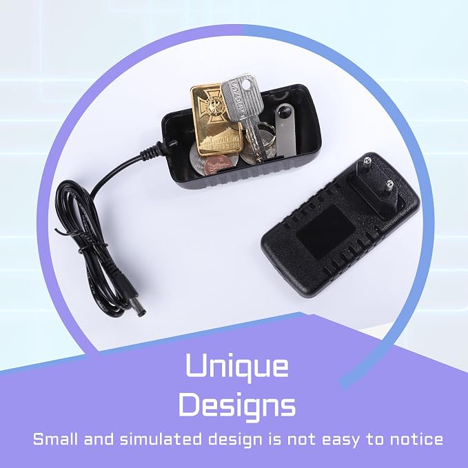 Long Plug Storage Realistic Looking Charger with Storage Hiding Places for Valuables Charger Diversion Safe, Black - Image 5