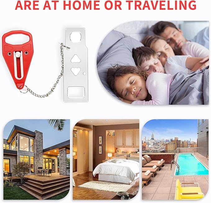 Rerishom 2Pack Portable Door Lock, Hotel Travel Door Lock Security for Home | Hotel Safety Device for Door Security, Portable Lock for Hotel Room, Apartment, College Dorm and Travel - Image 7