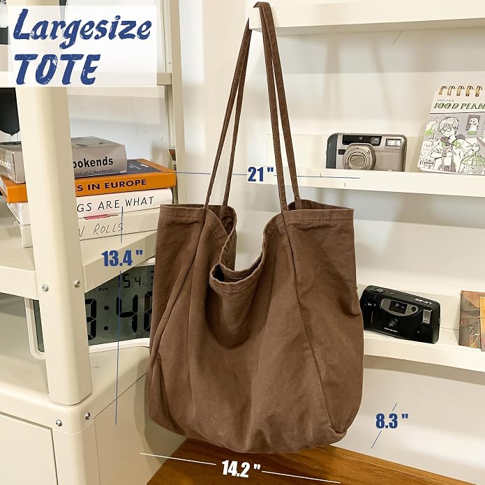 Canvas Tote Bag for Women Large Hobo Shoulder Bag for Work Travel Casual Message Bag Tote Purse handbags - Image 4