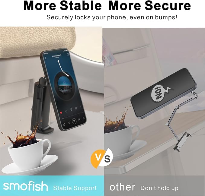 smofish Airplane Phone Holder Travel Essentials,Travel Phone Holder,for MagSafe Airplane, Magnetic Handsfree Airplane for iPhone 16 15 14 13 12 Stand Accessories for Travel and Business - Image 6