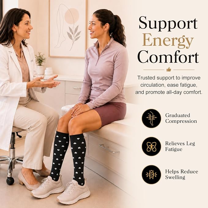 4 Pairs-Compression Socks for Women&Men Circulation-Best Support for Nurses,Running,Athletic - Image 5