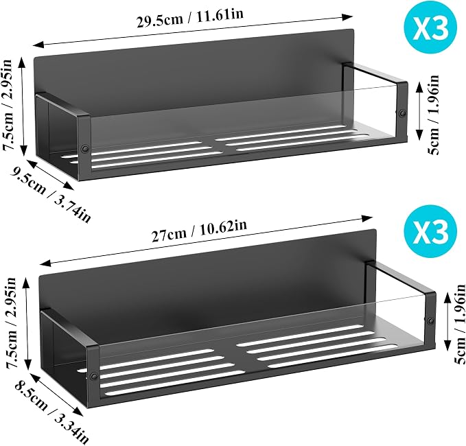 HuggieGems Metal Magnetic Spice Rack for Refrigerator Clear, 6 Pack | Magnetic Shelves Heavy Duty for Fridge in Kitchen, Seasoning Storage Organizer, For Oven Washer and Dryer, For Heavier Items - Image 7