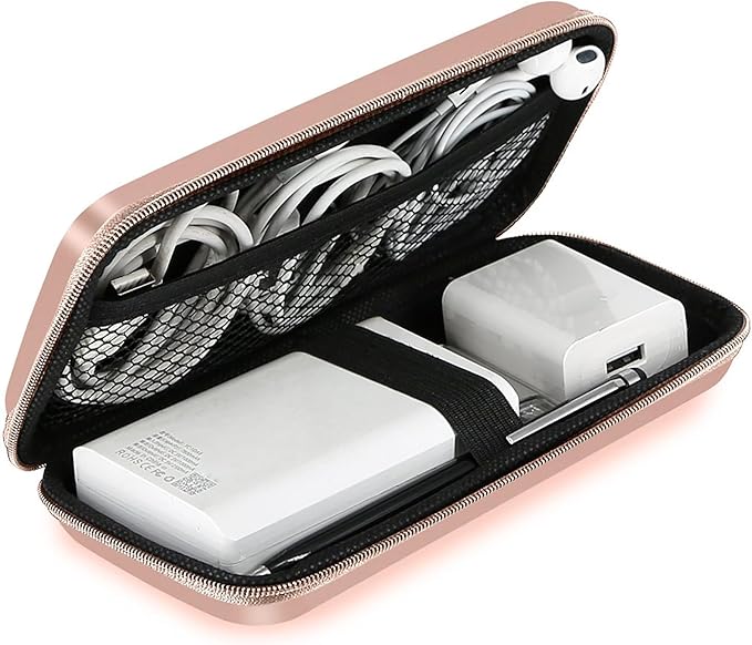 iMangoo Travel Essential Electronics Organizer Charger Case Carrying Pouch | 6.5x3.2x1" Power Bank Tech Accessories Protective Storage Shockproof Portable Purse Men Women School Office Trips Must Have by iMangoo