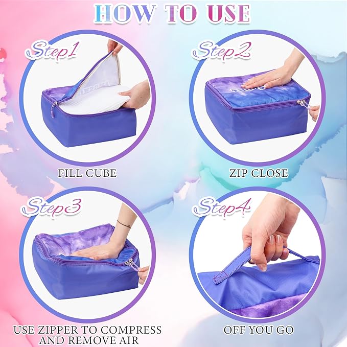 Paterr 14 Pcs Packing Cubes for Travel Kids Days of Week Compression Packing Cubes Colorful Luggage Organizers Suitcase Camp(10 x 8 x 5 Inch) - Image 7