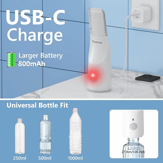 Portable Bidet for Travel - Rechargeable Electric Travel Bidet Peri Bottle with Adaptor & 3 Speed Modes, IPX7 Waterproof Portable Bidet for Women Men Baby Pregnancy Postpartum Personal Hygiene - Image 6