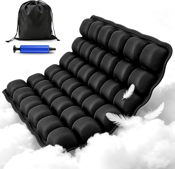 Sondour Travel Cushion, Airplane seat Cushion for Long Flights, Press Type Air Inflatable, 36 Airbags, Portable and Ergonomically Designed Cushions, Inflatable Cushion for Wheelchair, Travel,Driving by Buyitnow