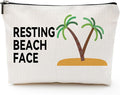 ZUYUROU Funny Makeup Bag for Women, “Resting Beach Face Cosmetic Pouch – Tropical Travel Bag for Beach Lovers, Summer Vacation Gifts for Girls, Friends, and Coworkers by ZUYUROU