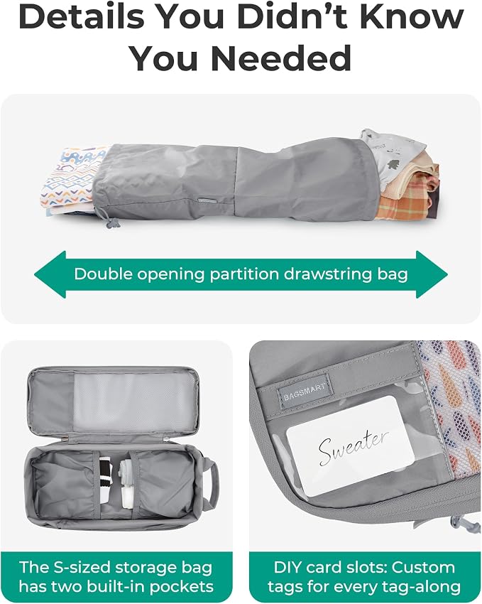 BAGSMART Compression Packing Cubes for Travel Essentials | 14 Set /6 Set /4 Set/2 Set, Lightweight, Durable - Image 5