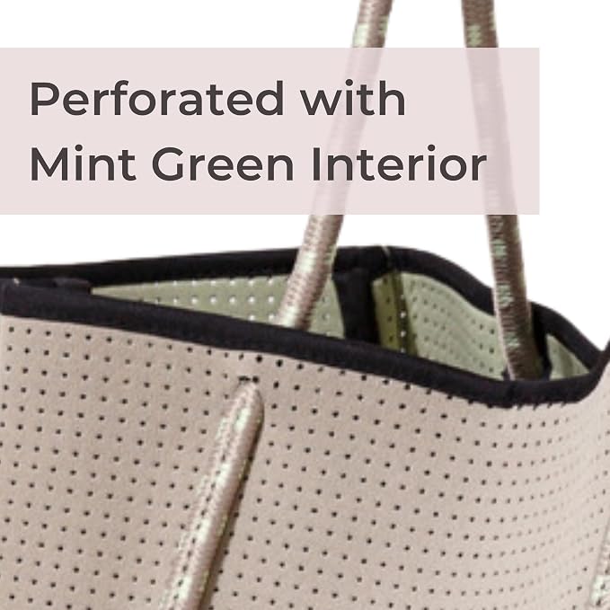 POPUPS Large Neoprene Tote Bag for Women - Everyday Designer Handbag for Travel Work and Beach with Pockets and Zipper Pouch - Image 5