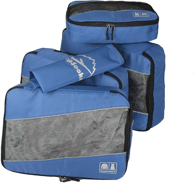 5 Set Packing Cubes for Travel Large Suitcase Luggage Organizer Bags Travel Accessories Vacation 4 Cubes 1 Laundry Pouch Bag - Image 3