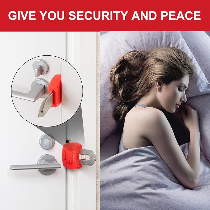 Portable Door Lock, Anti-Theft Lock, Travel Door Lock for Additional Privacy and Safety, Home Security Door Locker for Hotel Apartment School - Image 4
