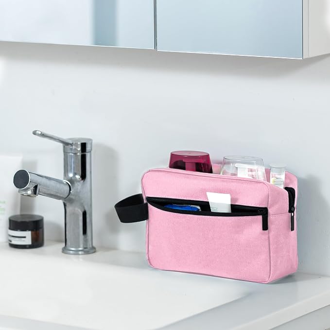Elviros Travel Toiletry Bag for Women and Men, Lightweight Makeup Bag Hanging Dopp Kit with Compartment Cosmetic Organizer Small Tool Bag Travel Essentials,Gifts for Women(Pink) - Image 7
