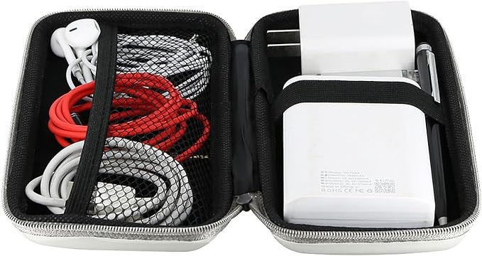 iMangoo Travel Essential Electronics Organizer Charger Case Carrying Pouch | 6.5x3.2x1" Power Bank Tech Accessories Protective Storage Shockproof Portable Purse Men Women School Office Trips Must Have - Image 5
