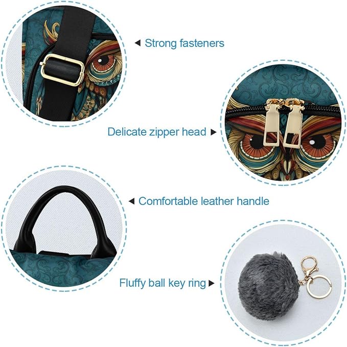ALAZA Owl Print Ethnic Backpack Purse for Women Anti Theft Fashion Back Pack Shoulder Bag - Image 6