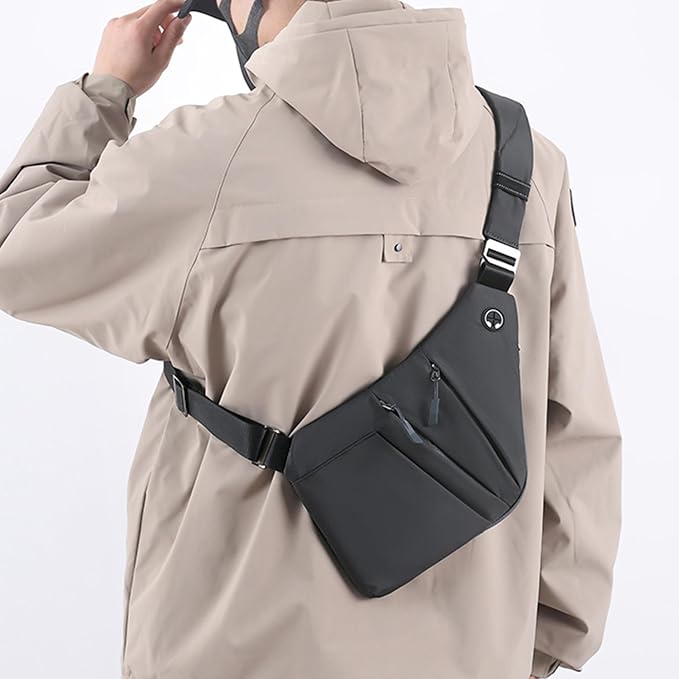 Anti Theft Crossbody Bags for Women Men, Multi-Pocket Shoulder Bag, Slim Sling Bags with 2 RFID Blocking Card - Image 2