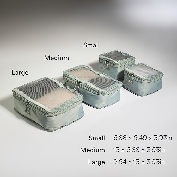 ANTLER - Compression Packing Cubes for Travel, Luggage Organiser for Suitcases or Bags, Travel Accessories, Set of 4, Mist Blue - Image 3