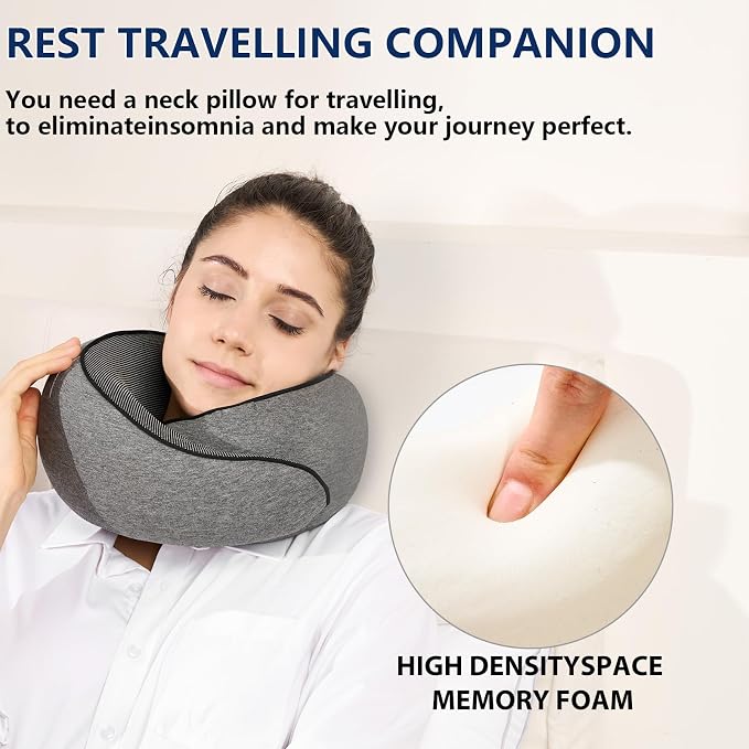 MAX Travel Pillow - High-tech Smart Memory Foam, Breathable Cover Fabric, 360° Ergonomic Support, Easy to Carry in Travel Bag, Ideal Choice for Airplane and Car Travel - Image 6