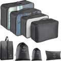 Packing Cubes for Travel- 8 Set Luggage Organizer Bags for Family, Mesh Breathable Travel Packing Cubes for Suitcases Durable Travel Essentials Bags Set (Black, 8 Set) by YEEYAA