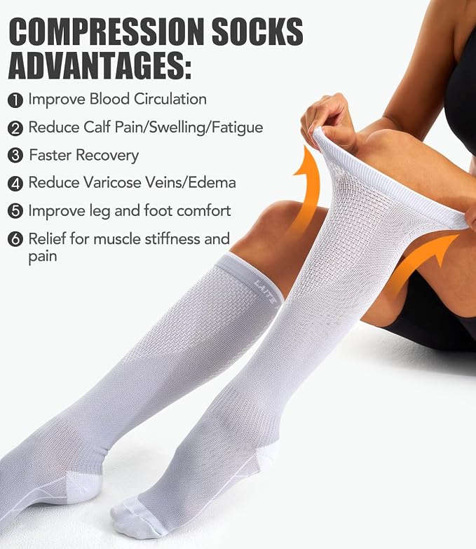 3 Pack Medical Compression Sock-Compression Sock For Women and Men Circulation -Best for Running,Nursing,Athletic Sports - Image 5