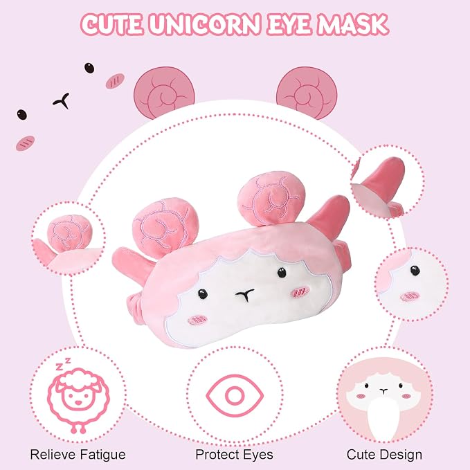 Cirorld Travel Pillow for Kids Adult Cute Neck Pillow for Traveling Memory Foam Airplane Pillow Sleep Mask Animal Flight Pillow Head Rest Neck Support for Cars Long Flights (Sheep, 9-12 Y/O) - Image 6