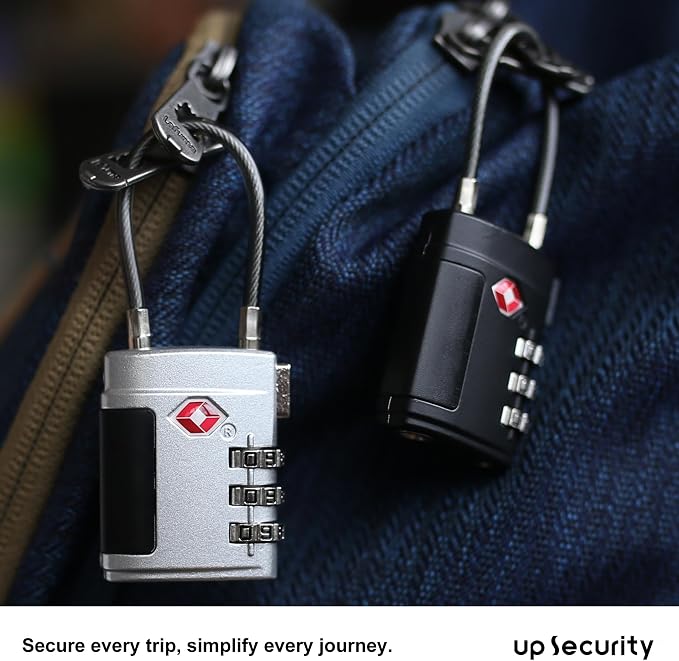 Luggage Locks TSA Approved 2 Pack, Small Combination Padlock, TSA Locks for Luggage, Combo Cabel Padlock for Travel Suitcase, Gym Locker, Gun Case, Ammo Can, Backpack Zipper (Black+Silver) - Image 7