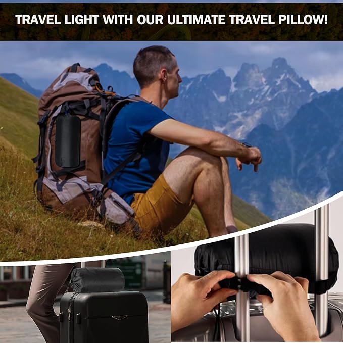 Vekkia Travel Pillow, Memory Foam Pillow Compressible Camping Pillow with Washable Cover,Ergonomic Supportive Pillow for Sleeping Ideal for Adults Kids Travel, Hiking, Airplane and Car-S - Image 6