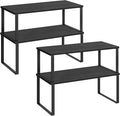 SONGMICS Cabinet Organizer Shelf, Set of 4 Spice Rack, Kitchen Storage | Kitchen Storage, Spice Rack, Steel and Particleboard, Ebony Black and Matte Black, BYSTRO Collection UKCS028B01 by Unknown