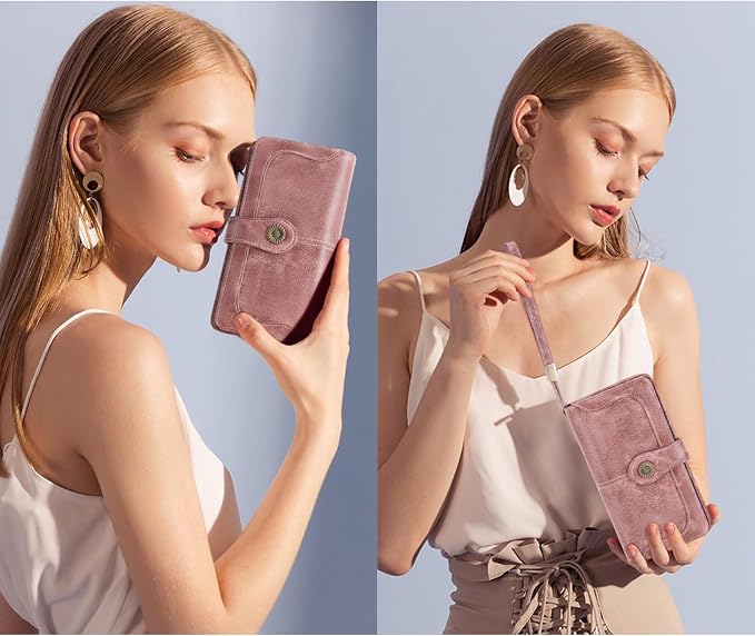 Wallets for Women Trifold Wristlet Wallets Large Capacity RFID Blocking Ladies Purse Credit Card Holder - Image 6