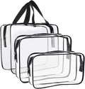 Clear Toiletry Bag Quart Size Bag Travel Makeup Cosmetic Bag PVC Toiletries Cosmetic Pouch for Women Men 3PCS (L+M+S) by Cosywell