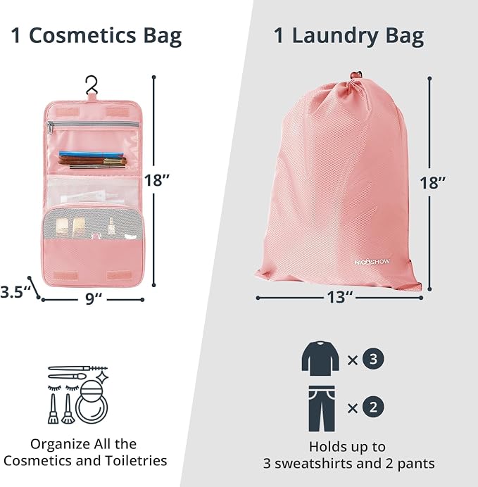 Compression Packing Cubes 8 Set, Compressible Space-Saving Packing Cubes for Travel - Compression Bags, Luggage Organizer, Travel Essentials for Women, Beige - Image 4