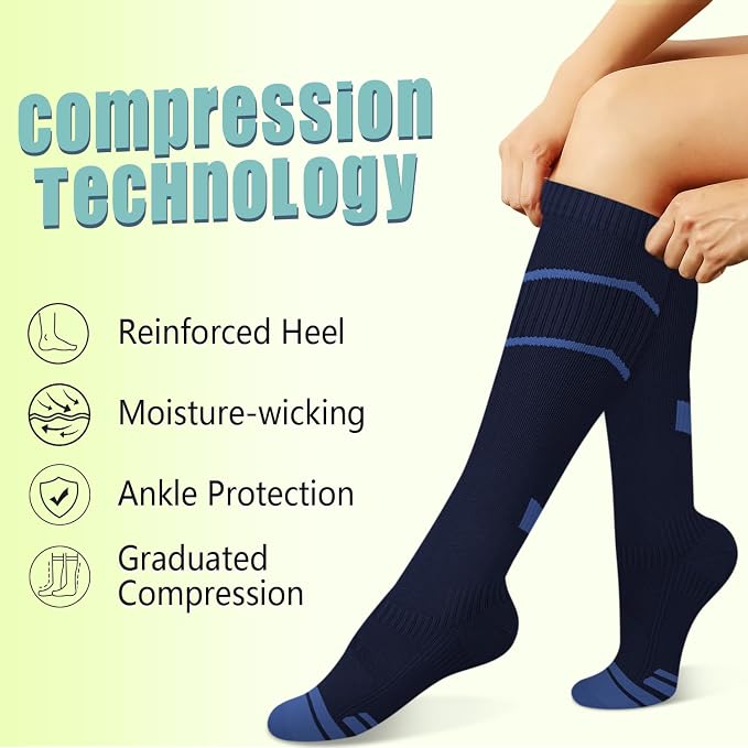 Copper Compression Socks 15-20 mmHg for Men & Women 8 Pairs – Circulation Support for Nurses, Travel, Running, Hiking, Soccer - Image 5