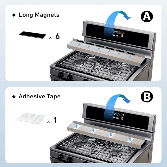 IIIOIIIA Stove Top Magnetic Shelf for Kitchen Organization, 30" Magnetic Spice Rack Over the Stove, 4" Deep Spice Organizer With Border All Around, Brushed Stainless, Silver - Image 5