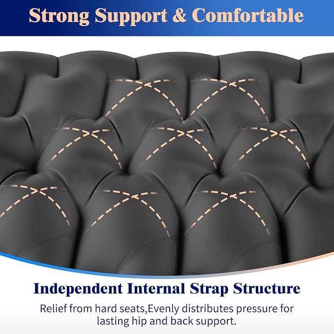 HiiPeak Inflatable Seat Cushion, Lightweight Compact Stadium Seat Pad Camping Air Seat Cushion By Hand Inflation for Bleachers Backpacking Hiking Airplane Office Car Sports Events Concert - Image 4