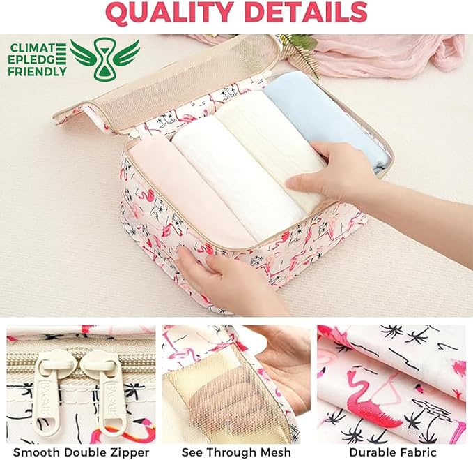 BAGAIL 9 Set Packing Cubes with Packing List Luggage Packing Organizers for Travel Accessories (Flamingo) - Image 7