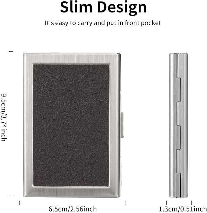 Credit Card Holder Wallet for Women Men Stainless Steel Metal Card Case RFID Blocking Business Card Protector Case with 6 Slots - Image 3
