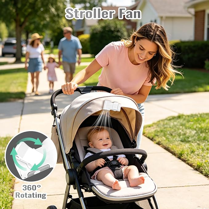 Clip-On Portable Fan Rechargeable Personal Handheld Mini Fan with LED Display Stroller Fan 360° Rotatable Small Bladeless Fan Clip on for Shirt 6-Speed For Outdoor & Travel & Office - Image 4