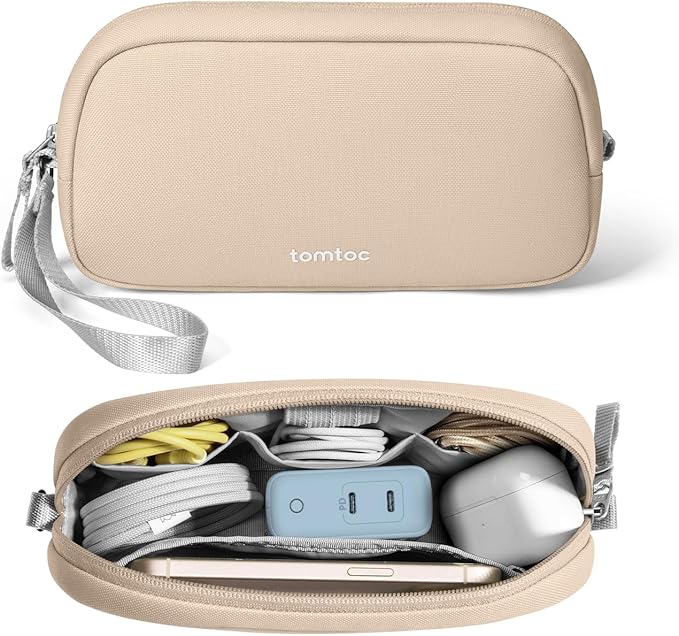 tomtoc Electronics Organizer Travel Case, Cable Organizer for Essentials | Water Resistant Tech Pouch Accessories Travel Bag Carry Storage for Cord, Phone, Cables, Airpods, USB Drive, Daily Items by tomtoc