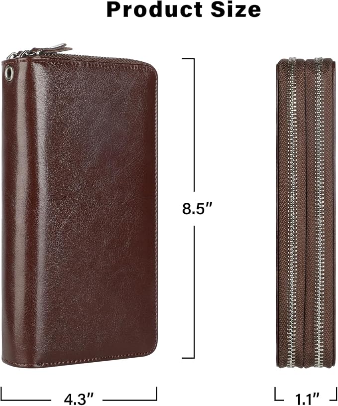 Small Compact Women Wallet RFID Blocking Genuine Leather Bifold Purse with ID Windows - Image 6