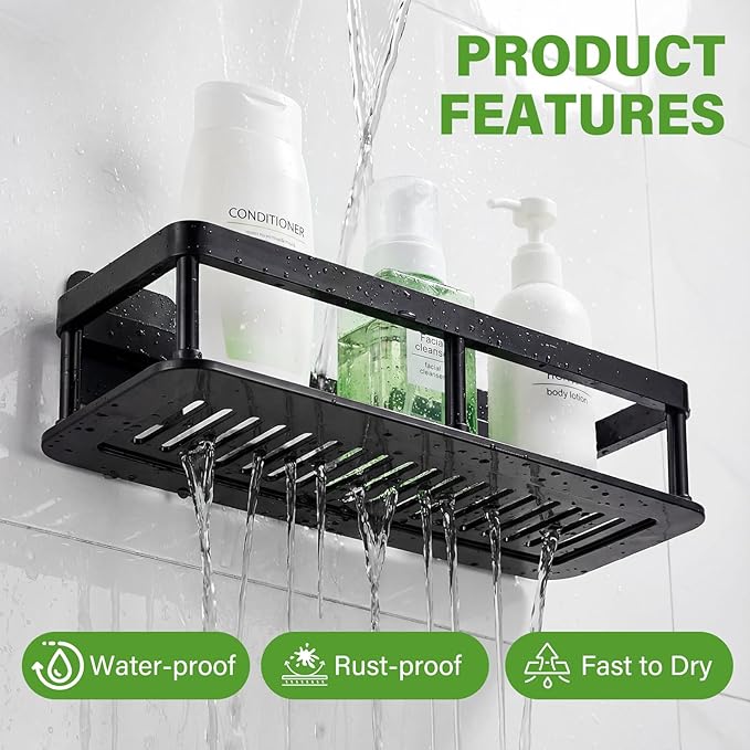 2pc Wall Mounted Floating Shelf, Detachable Storage Rack,No Drill Shelves for Wall,Floating Shelves Damage-Free Expand Walls Space for Living Room Kitchen Bathroom (4, Black) - Image 5