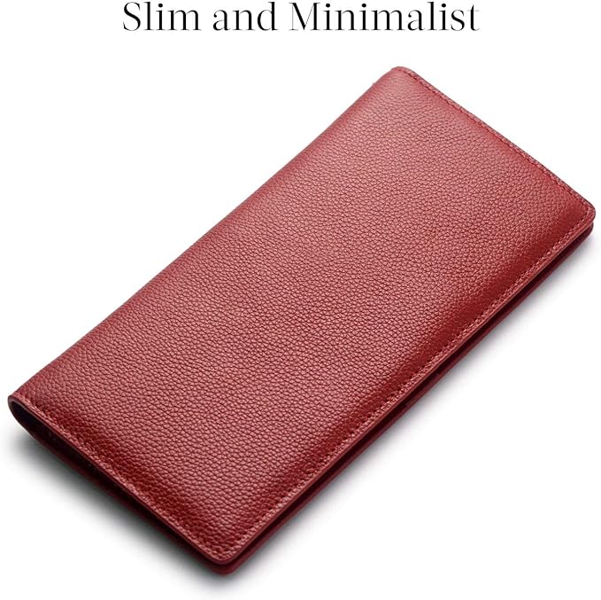 Bveyzi Ultra Slim Thin Leather RFID Blocking Credit Card Holder Bifold Clutch Wallets for Women - Image 2