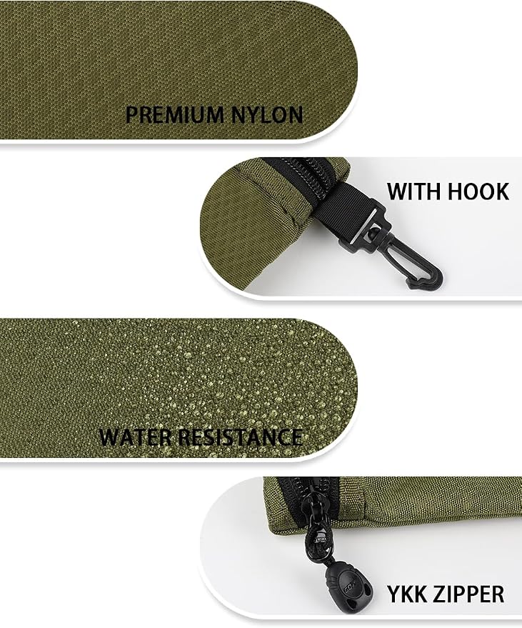 GOX Small Toiletry Bag for Men Bulk Cosmetic Bag Dopp Kit Carry On Zipper Pouch Organization Nylon Small Packing Sack Waterproof (Dark Green) - Image 5