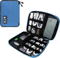 Lcsmaokin Electronics Travel Organizer,Portable Waterproof Electronic Travel Storage Bag for Small Charging Cord Storage,Charger,SD Card etc,for Travel,Business-Blue Black by Lcsmaokin